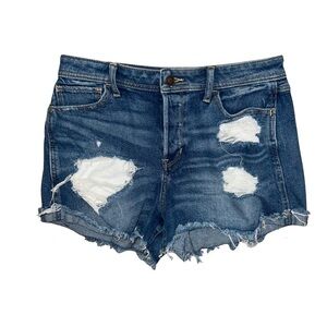 Hollister High Rise Boyfriend Vintage Stretch Distressed Jeans Shorts Size 7/28